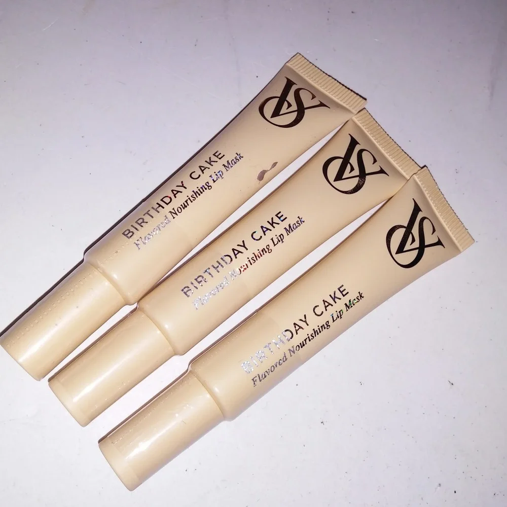 Set of 3 Victoria Secret Flavored Nourishing Lip Mask Birthday Cake New